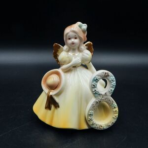 Josef Originals Birthday Angel 8 Yellow 5 Inch Taiwan Sticker Tag Gold Accent